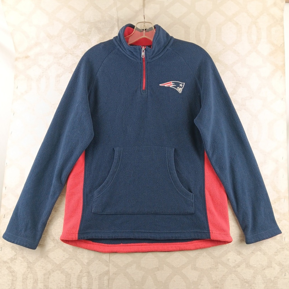 NFL New England Patriots Youth Large Fleece Pullover Sweatshirt Blue Red